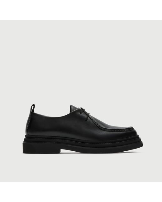 Walk London Black Brooklyn Apron Shoe for men