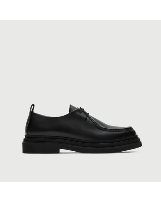 Walk London Black Brooklyn Apron Shoe for men