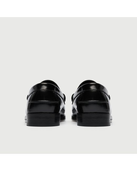 Walk London Black Dalston Trim Loafer for men