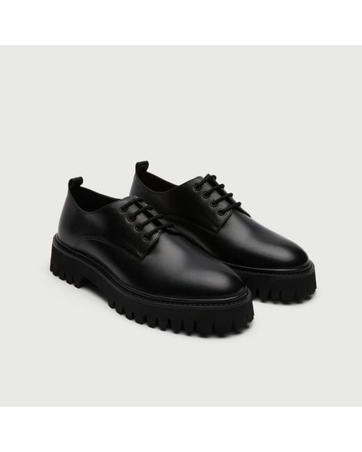 Walk London Black Hopper Derby Shoe for men