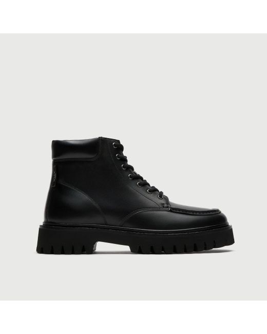 Walk London Black Hopper Apron Boot for men