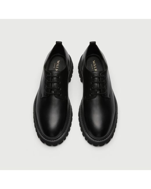 Walk London Black Hopper Derby Shoe for men