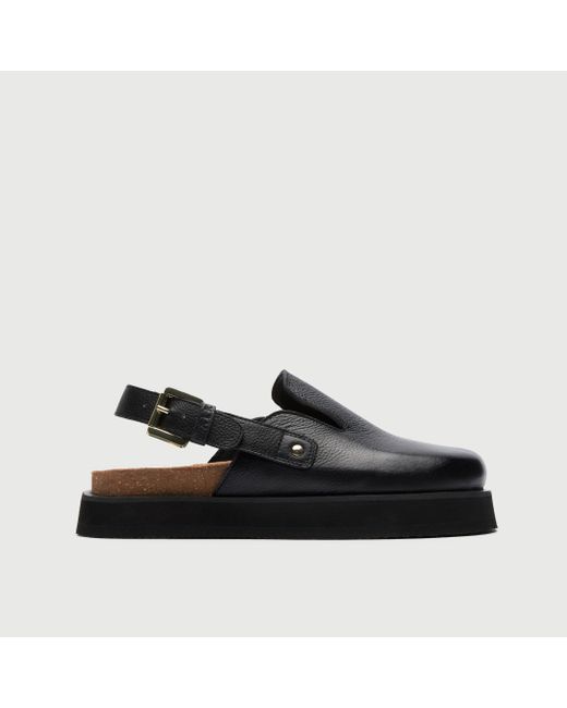 Walk London Black Barca Clog Mule