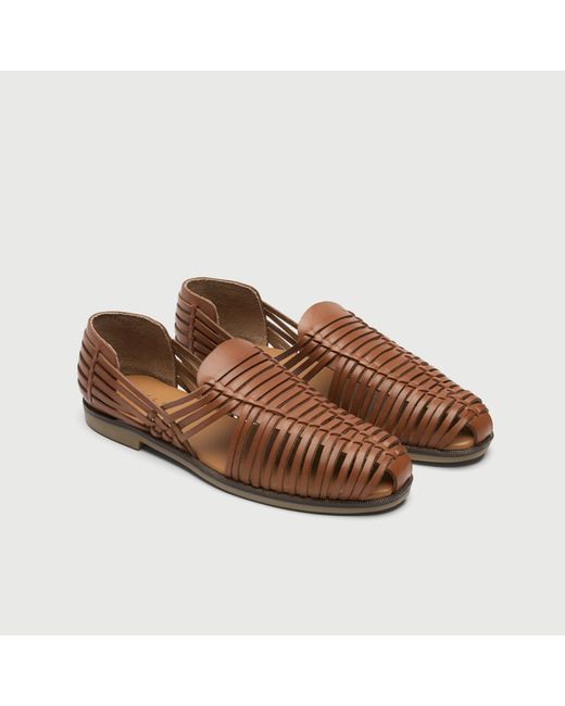 Walk London Brown Harry Weave Slip On for men