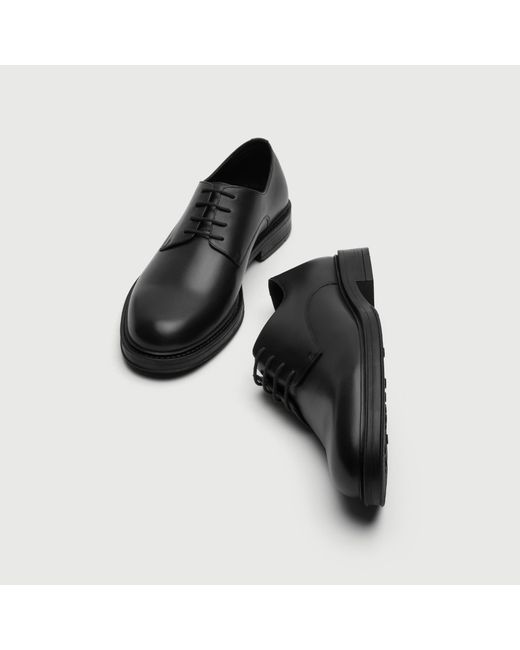Walk London Black Vincent Derby Shoe for men