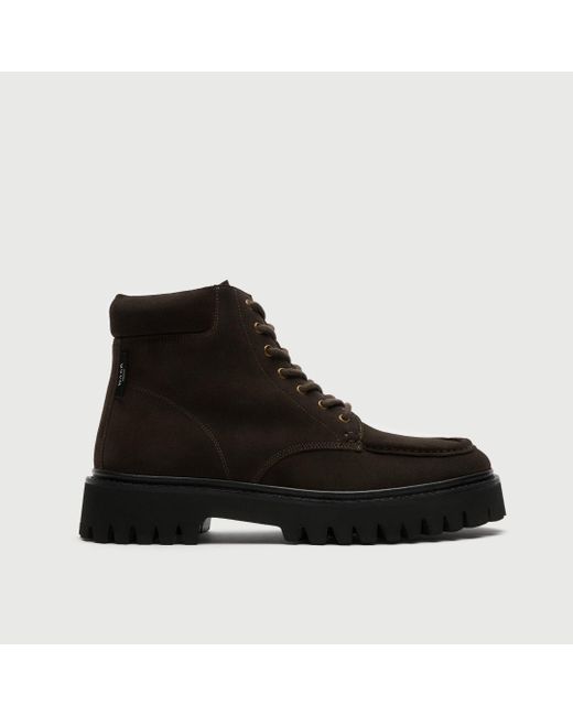Walk London Black Hopper Apron Boot for men