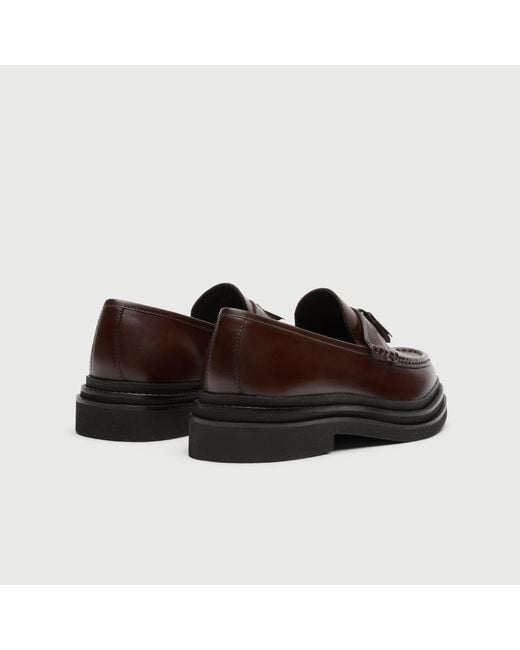 Walk London Black Brooklyn Tassel Loafer for men