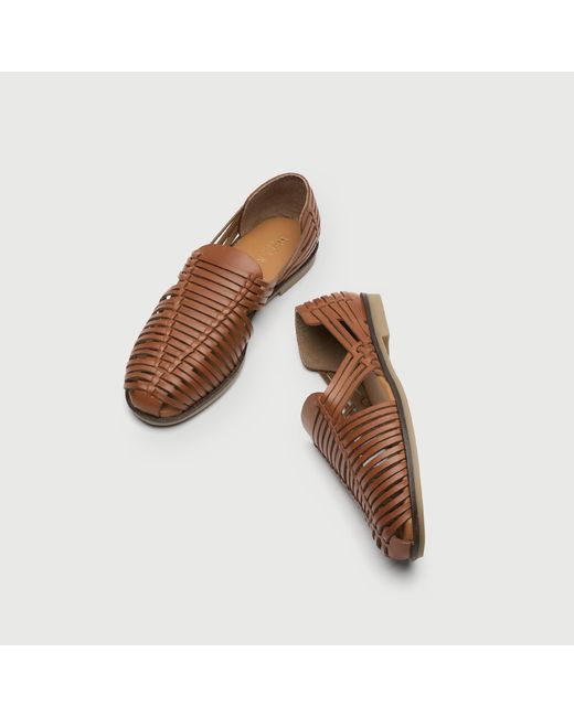 Walk London Brown Harry Weave Slip On for men