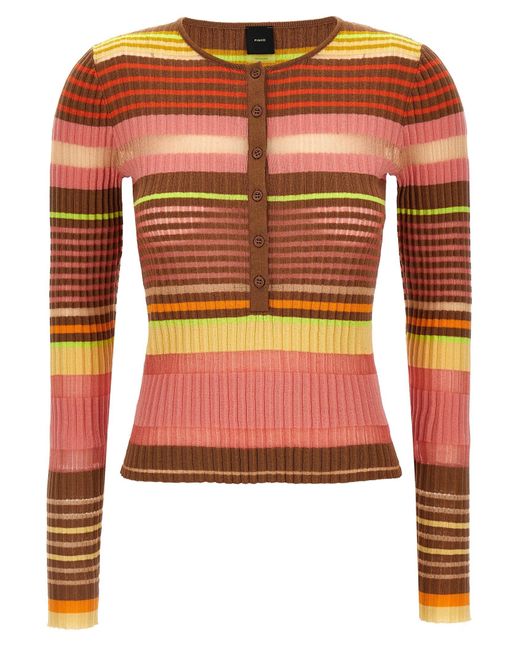 Pinko Orange Striped Sweater