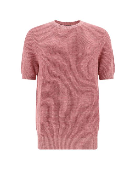 T-Shirt di Brunello Cucinelli in Pink da Uomo
