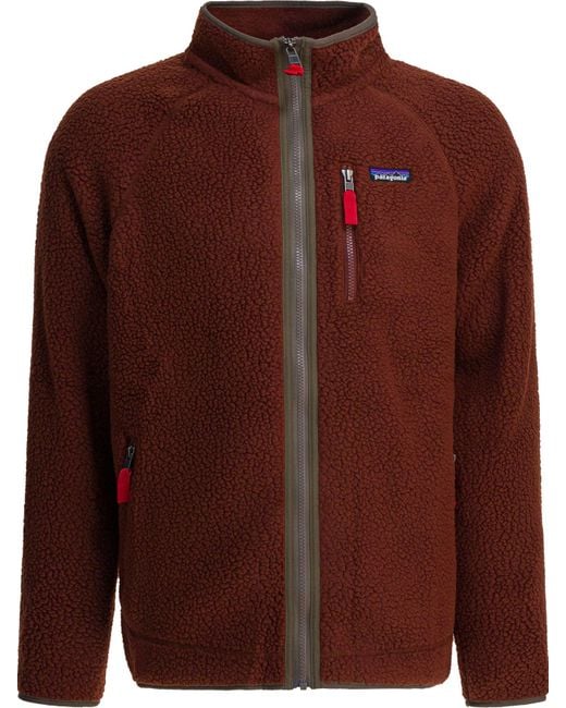Patagonia Brown Retro Pile Fleece Jackets Bordeaux for men