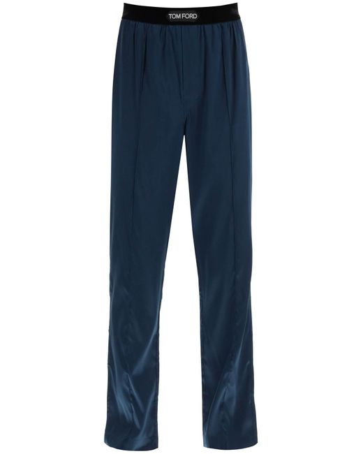 Tom Ford Blue Silk Pajama Pants for men