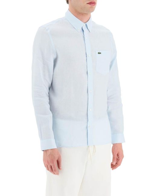 Lacoste Blue Light Linen Shirt for men