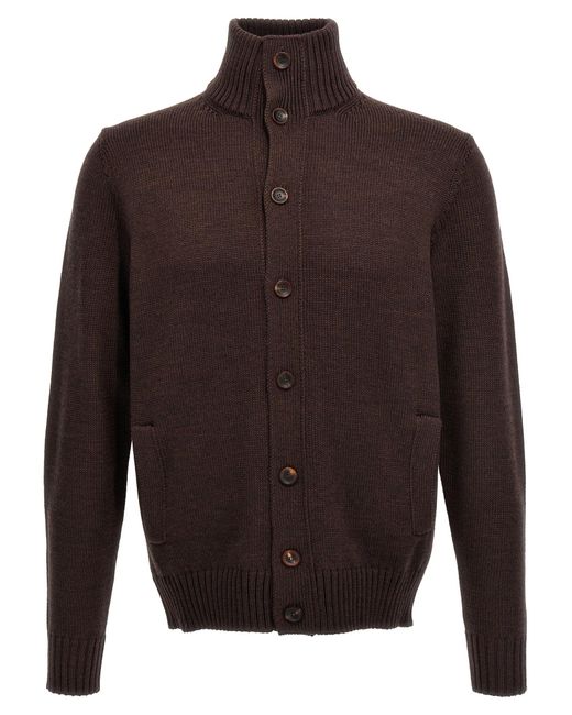 Zanone Chioto Sweater, Cardigans in Brown for Men | Lyst UK