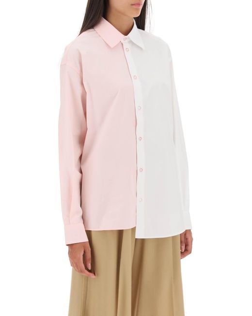 Marni Pink Asymmetrical Two Tone Shirt