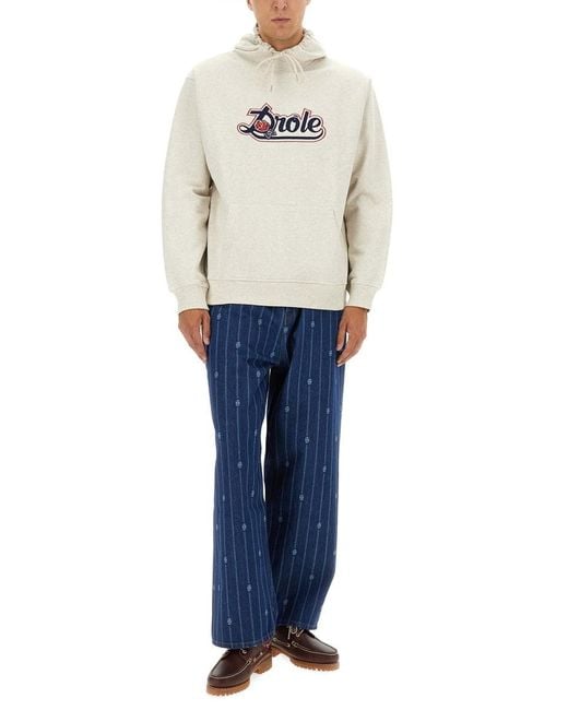 Drole de Monsieur Blue "Le Jean Baggy Monogramme" Pants for men