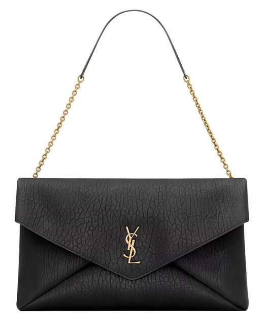 Saint Laurent Black Clutch Bag "Envelope Cassandre" Xxl