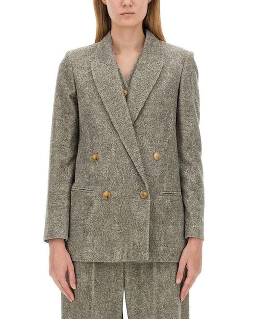 Alysi Gray Double-Breasted Jacket