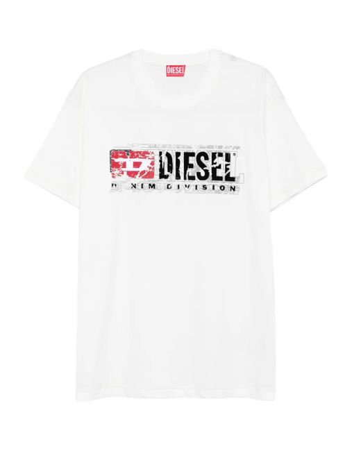 DIESEL Men's White Logo T-Shirt