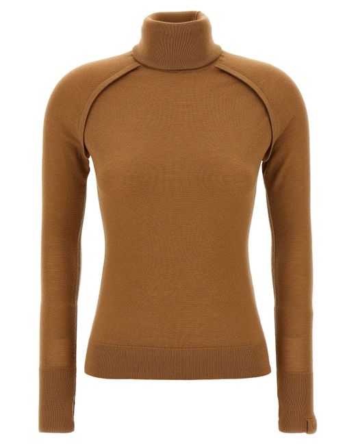 Victoria Beckham Brown Piping' Sweater