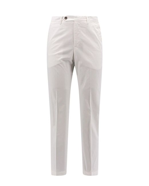 PT Torino Gray Stretch Cotton Trouser for men