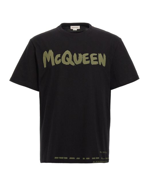 Maglietta MC Queen Graffiti di Alexander McQueen in Black da Uomo
