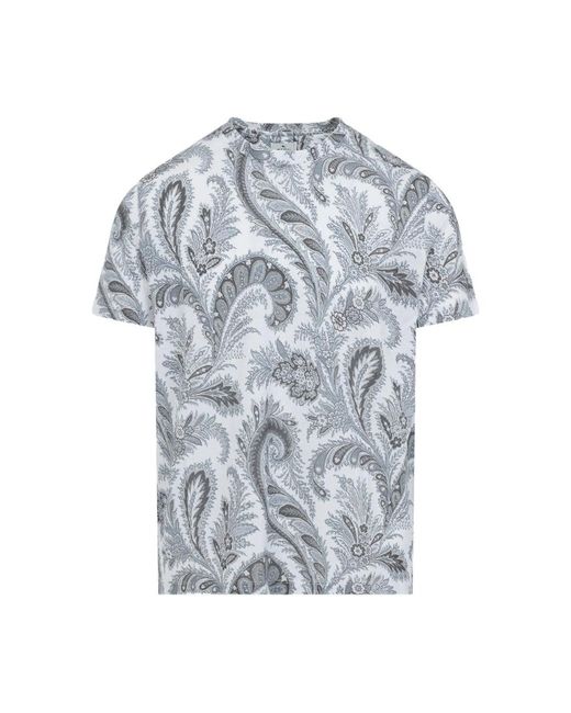 T Shirt Cotone-Uomo di Etro in Gray da Uomo