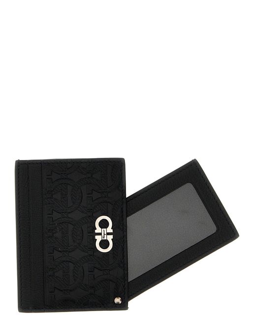 Logo Card Holder Portafogli Nero di Ferragamo in Black da Uomo