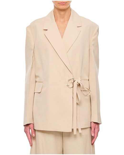 J.W. Anderson Natural Relaxed Fit Tailored Wrap Blazer