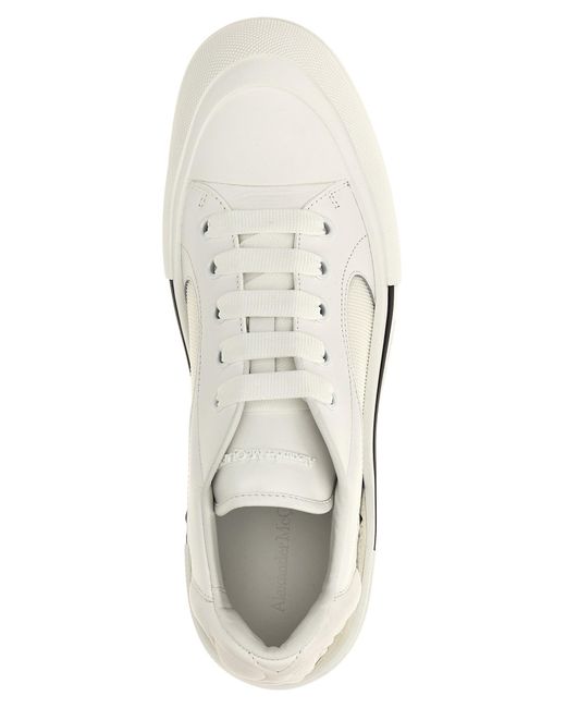 Alexander McQueen White Neoprene Canvas Sneakers for men