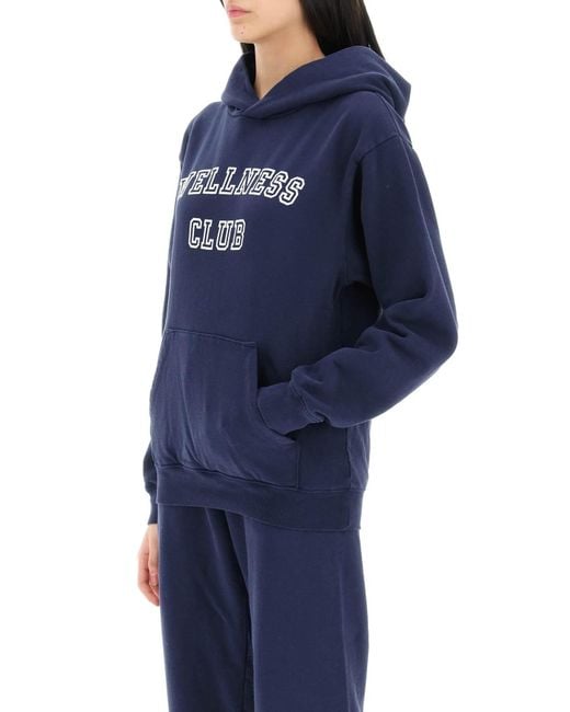Sporty & Rich Blue Sporty Rich Hoodie With Lettering Logo