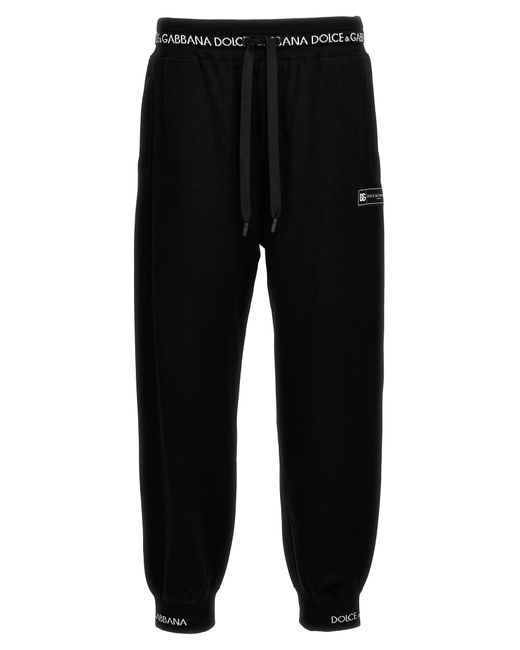 Logo Joggers Pantaloni Nero di Dolce & Gabbana in Black da Uomo