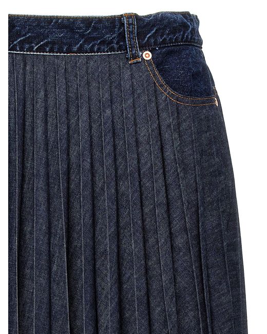 Denim Skirt Gonne Blu di Sacai in Blue