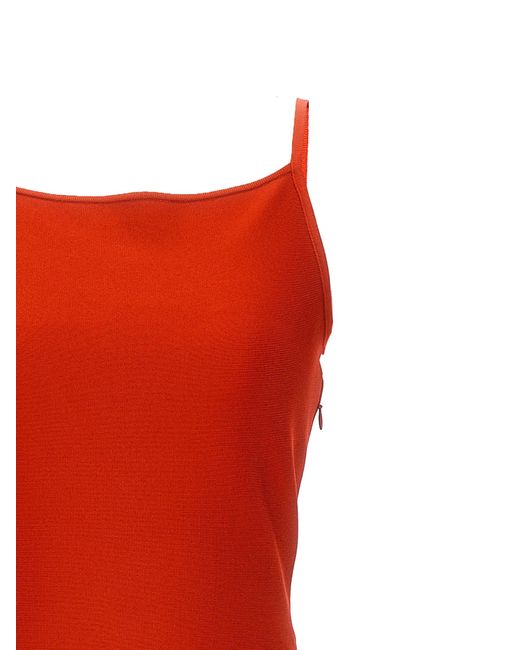 Flared Knit Dress Abiti Rosso di Alexander McQueen