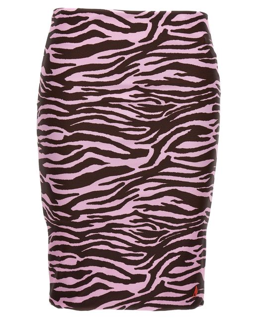 The Attico Red Zebra Miniskirt Beachwear