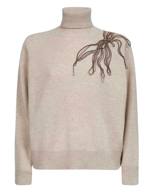 Brunello Cucinelli Natural Cashmere Turtle-Neck Jumper