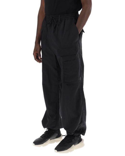 Y-3 Black Pantaloni Crinkle Nylon for men