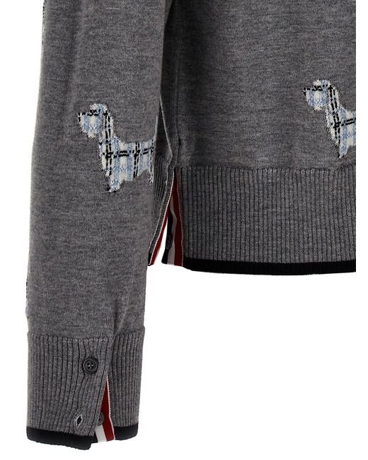 Thom Browne Gray Hector Sweater, Cardigans for men