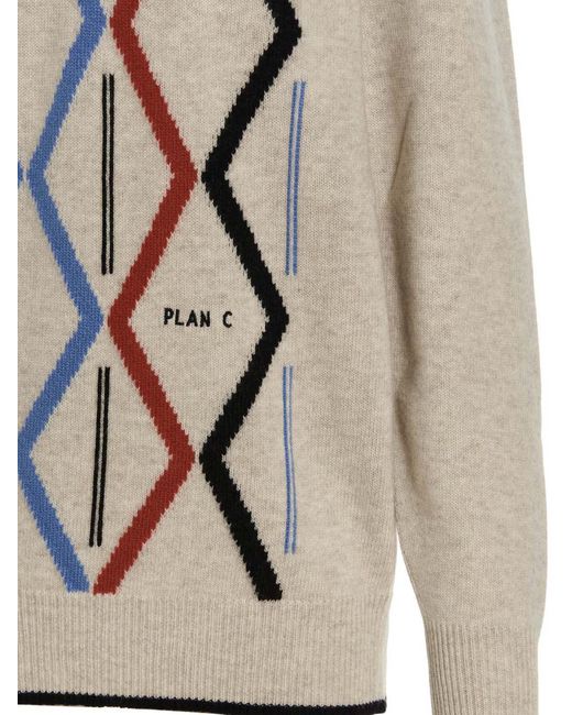 Plan C Multicolor Jacquard Sweater