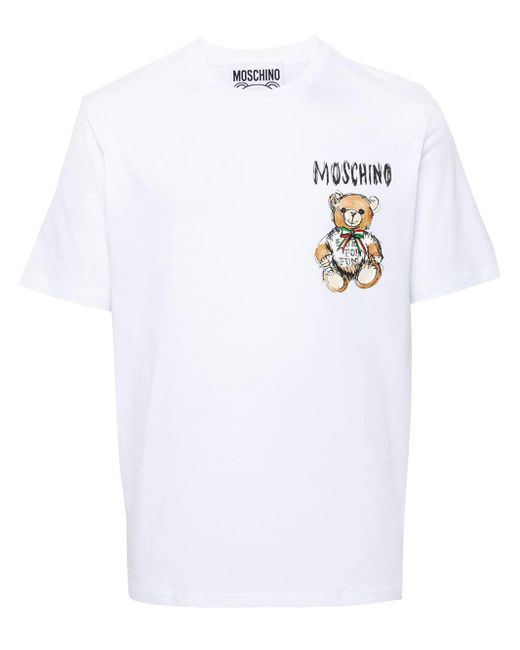 T-shirt Teddy Bear di Moschino in White da Uomo
