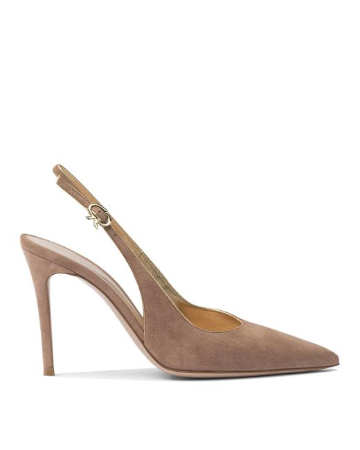 Gianvito Rossi White "Yves" Slingback 100 Mm