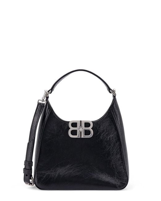 Balenciaga Black Bb Soft Hobo S Leather Bag