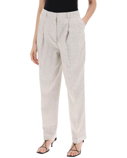 Totême  White Toteme Tailored Trousers With Double Pleat