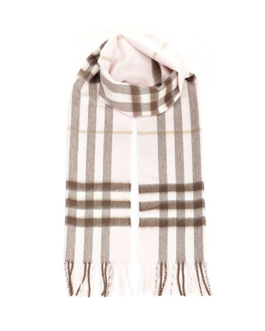Burberry Natural Check Cashmere Scarf Scarves And Foulards Rose