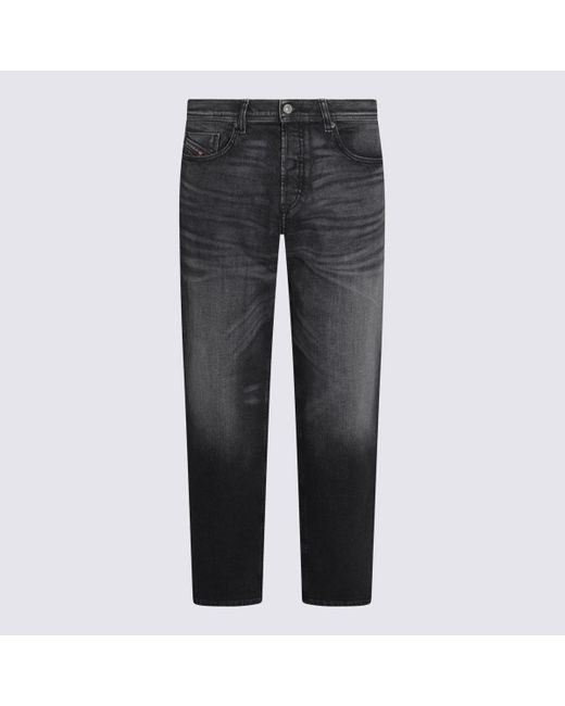 DIESEL Gray Cotton Denim Jeans for men