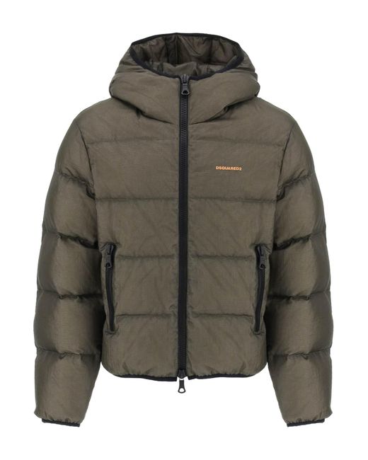 DSquared² Green Ripstop Puffer Jacket for men