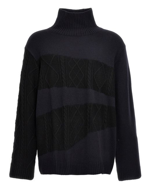 Two-Tone Sweater Maglioni Multicolor di Yohji Yamamoto in Blue da Uomo