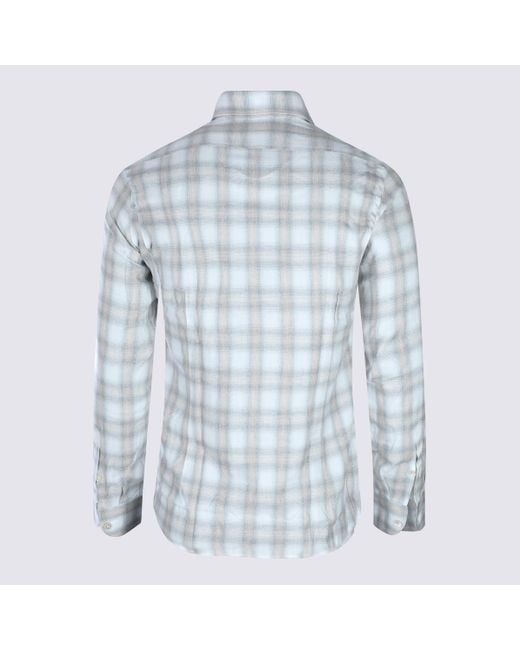 Eleventy Blue Sand Cotton Shirt for men