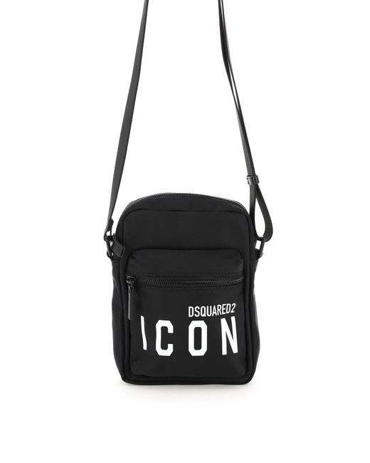 DSquared² Black Nylon 'icon' Crossbody Bag for men