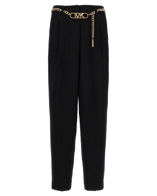 Pantaloni neri con zip e gancio di Michael Kors in Black